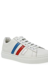 White Leather 3 Stripe Womens Sneaker
