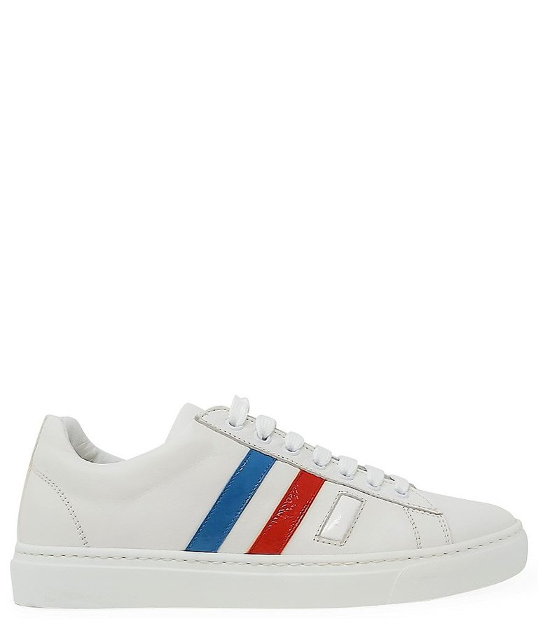 White Leather 3 Stripe Womens Sneaker - White