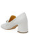 White Leather Mid Heel Jeweled Loafer