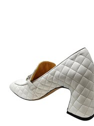 White Leather Quilted Loafer