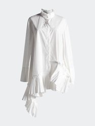Asymmetrical White Shirt - White