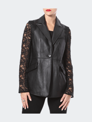 Leather & Lace Luxe Blazer - Black