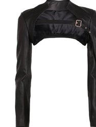 Leather Bolero Top - Black