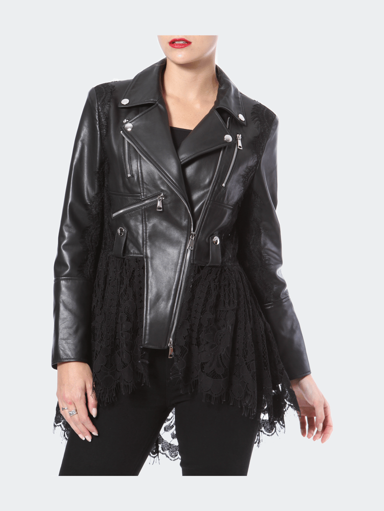 Leather & Lace Peplum Moto