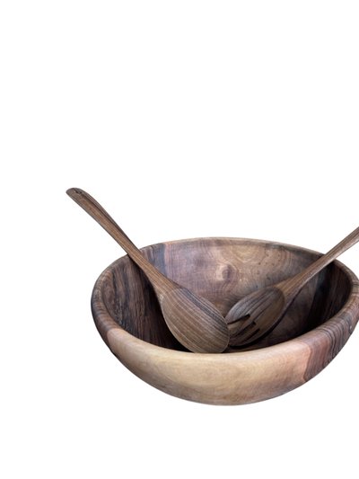 Madouk Collection Walnut Wood Salad Bowl - Large product