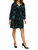 London Times Velvet Print Dress - Blk/Teal