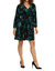 London Times Velvet Print Dress - Blk/Teal