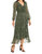 Sage Ruffle Wrap Animal Print Maxi Dress - Sage