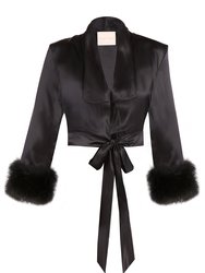 Silk And Faux Fur Cropped Jacket