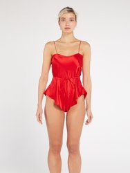 Silk Teddy In Rouge - Red