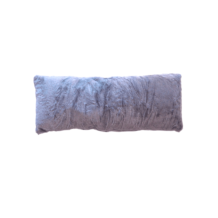 Faux Fur Lumbar Pillow with Adjustable Insert - Grey