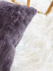 Faux Rabbit Fur Lumbar Pillow Cover