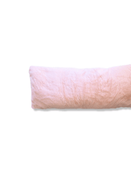 Faux Rabbit Fur Lumbar Pillow Cover - Heavenly Pink