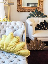 Gold Lace Sunburst In A Shell Pillow