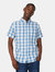 Maine Mens Classic Checked Short-Sleeved Shirt (Blue) - Blue