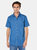 Maine Mens Denim Short-Sleeved Shirt (Mid Blue) - Mid Blue