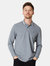 Maine Mens Grindle Jacquard Long-Sleeved Polo Shirt (Dark Grey) - Dark Grey