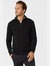 Maine Mens Premium Cotton Funnel Neck Sweater (Black)