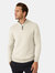 Maine Mens Premium Cotton Funnel Neck Sweater (Stone) - Stone