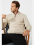 Maine Mens Premium Cotton Funnel Neck Sweater (Stone)