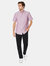 Maine Mens Wide Stripe Oxford Short-Sleeved Shirt (Pink)