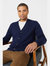 Mens Knitted Cotton Cardigan - Navy - Navy