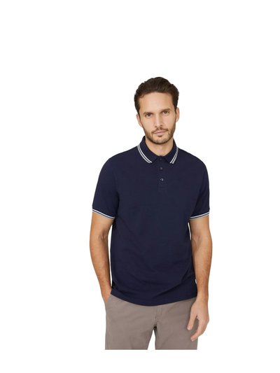 Maine Mens Pique Tipped Polo Shirt- Navy product