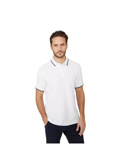 Maine Mens Pique Tipped Polo Shirt - White product
