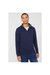 Mens Premium Cotton Funnel Neck Sweater - Navy