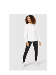 Womens/Ladies Cotton Fitted Shirt - White