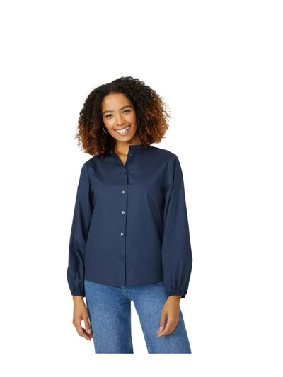 Maine Womens/Ladies Grandad Collar Balloon Sleeve Shirt - Navy product