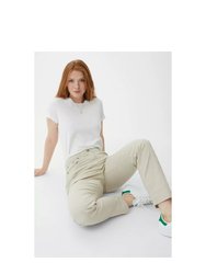 Womens/Ladies Stretch Pants - Natural