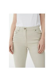 Womens/Ladies Stretch Pants - Natural