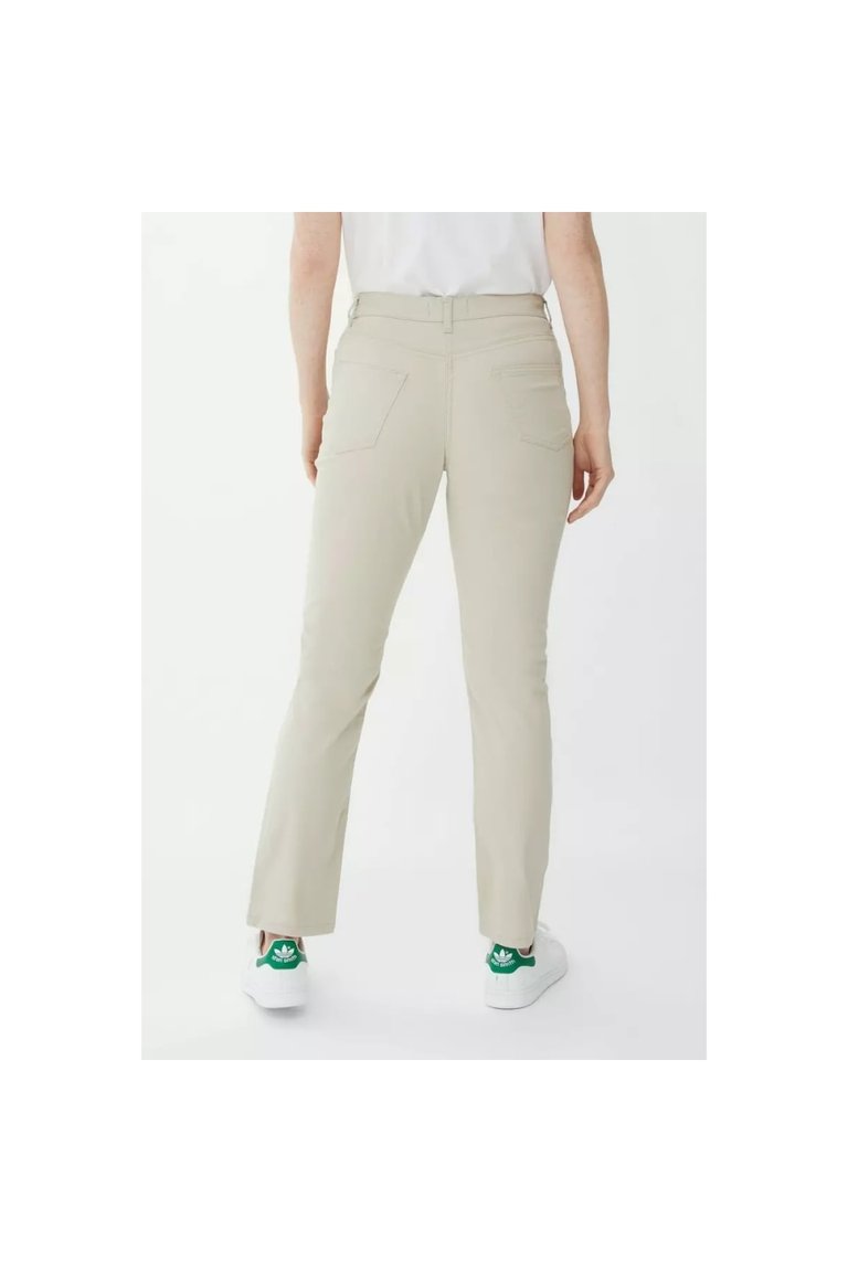 Womens/Ladies Stretch Pants - Natural
