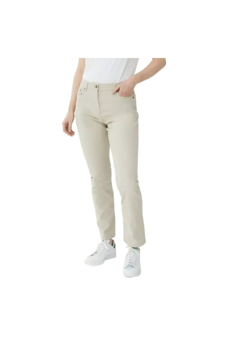 Womens/Ladies Stretch Pants - Natural - Natural