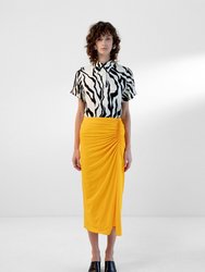 Zebra Print Polo Shirt - Black-White