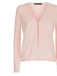Women Side Zip Cardigan Sweater - Pink