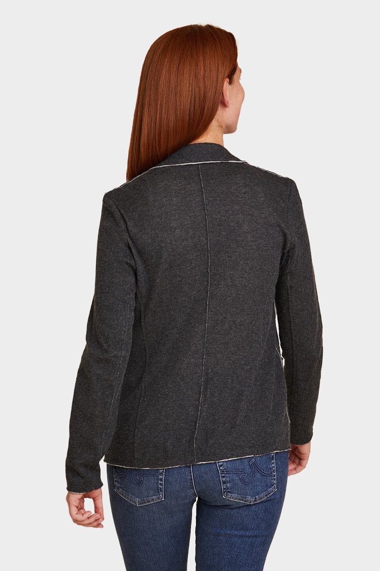 Cotton/Cashmere Double Face One Button Blazer