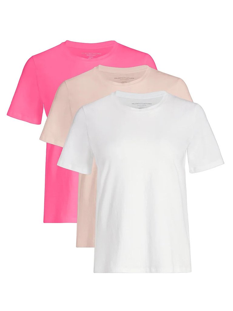 Cotton Silk Touch Crewneck 3-Piece Gift Pack - Pink Present