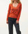 Cashmere Hd Long Sleeve V Neck Top - Pumpkin