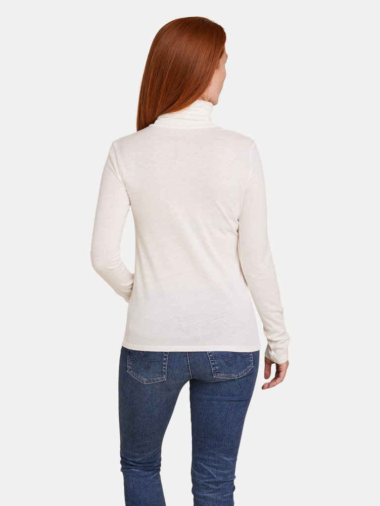 Cotton/Cashmere Long Sleeve Turtleneck