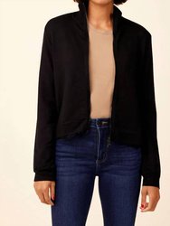French Terry Zip Front Jacket - Noir