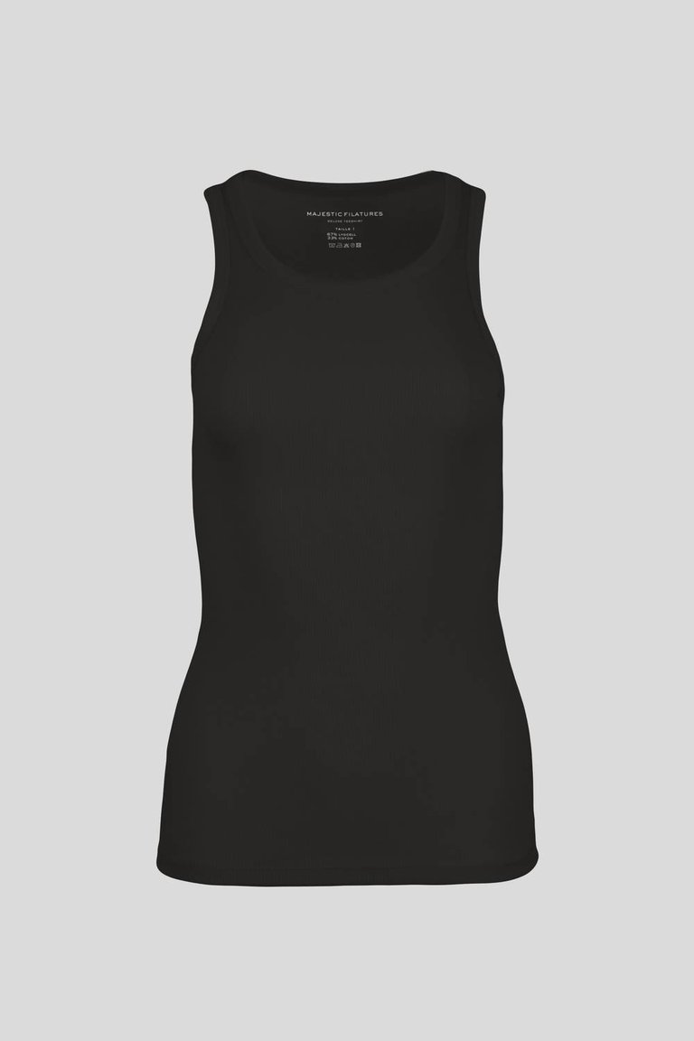 Lyocell Cotton Baby Rib Tank - Black