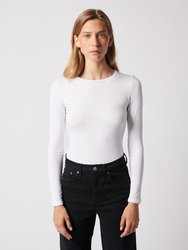 Soft Touch Long Sleeve Crew Neck - Blanc