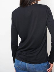 Soft Touch Long Sleeve Semi Relaxed Vneck Tee