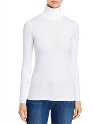Soft Touch Long Sleeve Turtleneck Top - Blanc