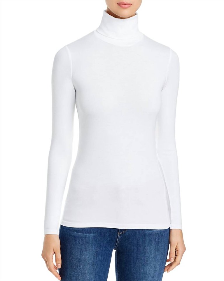 Soft Touch Long Sleeve Turtleneck Top - Blanc