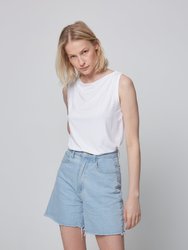 Soft Touch Semi Relaxed Boatneck Tank - Blanc