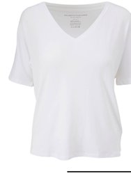 Soft Touch V-Neck Tee - Blanc