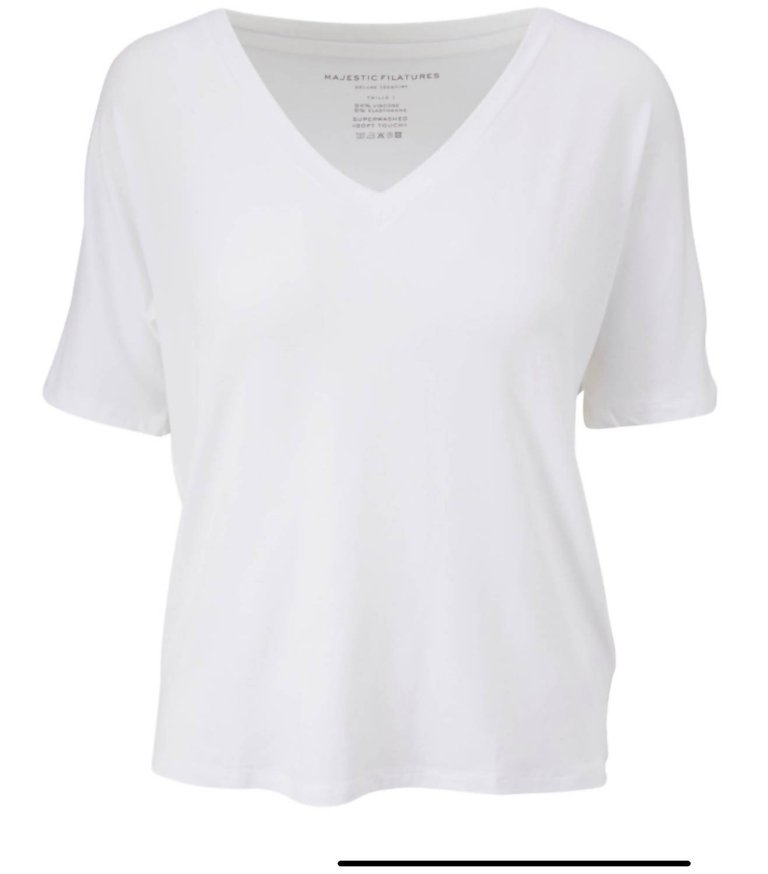 Soft Touch V-Neck Tee - Blanc